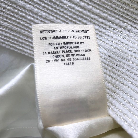 Anthropologie PaperCrown Metallic Cream Ivory Skirt Women’s Size 6 - Picture 5 of 8